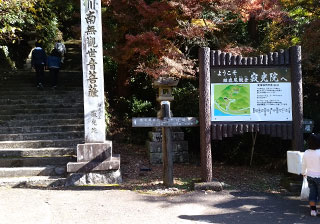 犬山寂光院の境内へと登る階段