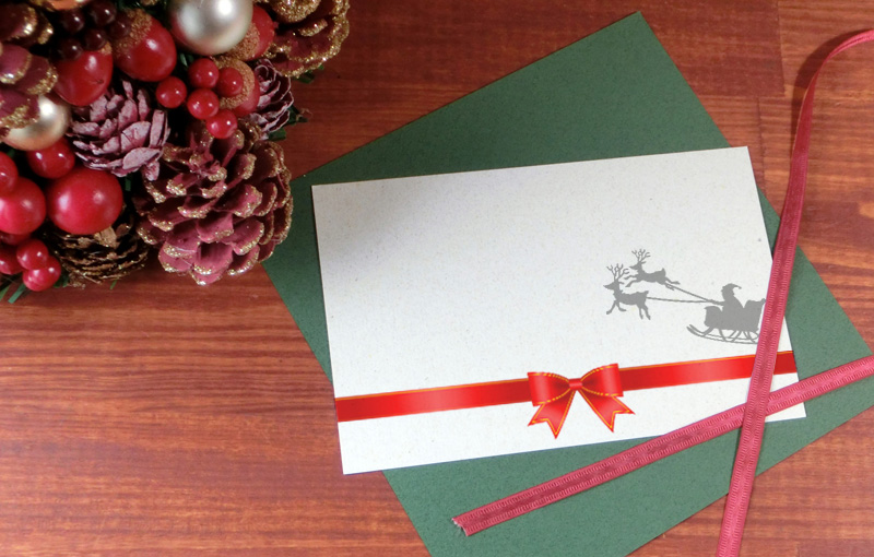 クリスマスカード、サンタからの手紙